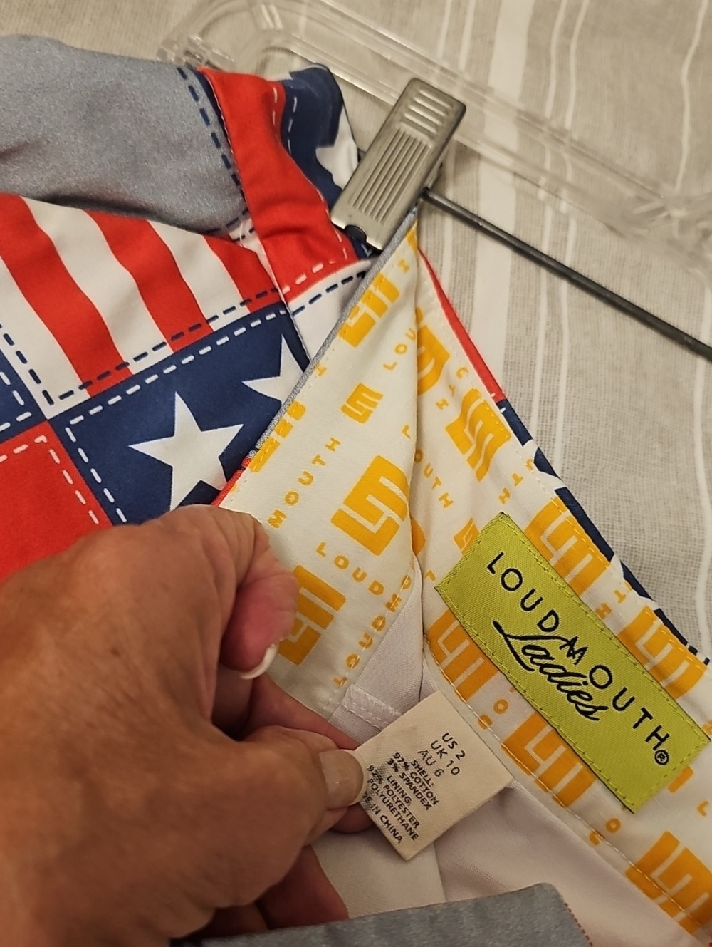 Loudmouth Red, Blue & White Patchwork Star Mini Skirt - Picture 3 of 3